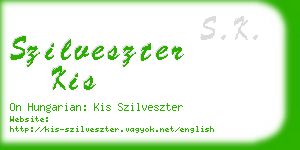 szilveszter kis business card